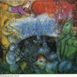 Marc Chagall The Grand Parade – 1979-1980 Surrealist Oil Painting, Symbolic Artwork, Large-Scale Parade Scene