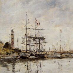 The Harbor at Deauville by Eugene Boudin – 1896 Impressionist Landscape Oil Painting, Custom Art from Dafen Oil Painting Village Studio