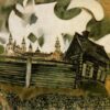Marc Chagall The House in Grey – 1917 Naïve Art Oil Painting, Cityscape