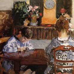 The Lesson by Alfred Sisley – 1874 Impressionist Genre Oil Painting, Custom Art from Dafen Oil Painting Village Studio