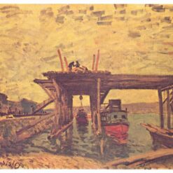 The Loing at Moret by Alfred Sisley – 1885 Impressionist Cityscape Oil Painting, Custom Art from Dafen Oil Painting Village Studio
