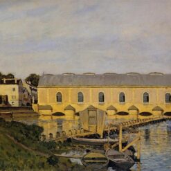 The Machine at Marly by Alfred Sisley – 1873 Impressionist Cityscape Oil Painting, Custom Art from Dafen Village Studio