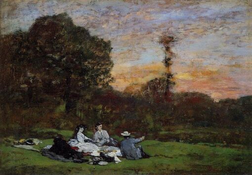 The Manet Family Picnicking by Eugene Boudin – 1866 Impressionist Genre Oil Painting, Custom Art from Dafen Oil Painting Village Studio