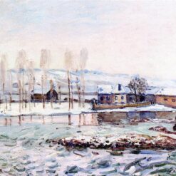 The Mills at Moret by Alfred Sisley – 1890 Impressionist Landscape Oil Painting, Custom Art from Dafen Oil Painting Village Studio