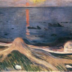 Hand-Painted Edvard Munch "The Mystery of a Summer Night" Oil Painting – Symbolism Reproduction by Da Fen Oil Painting Village Studio