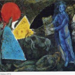 Marc Chagall The Myth of Orpheus – 1977 Surrealist Oil Painting, Powerful Representation of Greek Mythology