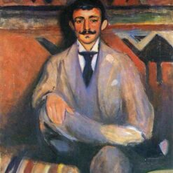 Hand-Painted Edvard Munch "The Painter Jacob Bratland" Oil Painting – Expressionism Reproduction by Da Fen Oil Painting Village Studio