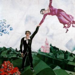 Marc Chagall The Promenade – Cubist Genre Painting, Oil on Canvas