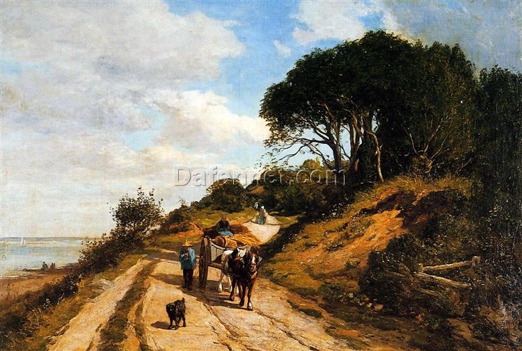 The Road from Trouville to Honfleur by Eugene Boudin – c.1852 Realism Genre Oil Painting, Custom Art from Dafen Oil Painting Village Studio