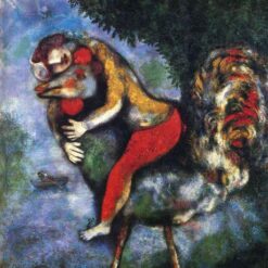 Marc Chagall The Rooster – Surrealist Symbolic Painting, Oil on Canvas by Da Fen Oil Painting Village Studio