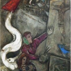 Marc Chagall The Soul of the City – 1945 Surrealism Oil on Canvas, Symbolic Painting