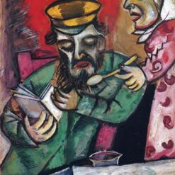 Hand-Painted Oil Painting Inspired by Marc Chagall’s 'The Spoonful of Milk' – High-Quality Reproduction by Da Fen Oil Painting Village Studio