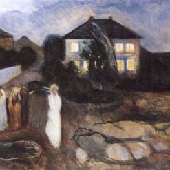 Expressionist Genre Painting Inspired by Edvard Munch - The Storm, 1893 - Da Fen Village Studio Oil on Canvas for Modern Home & Art Collection