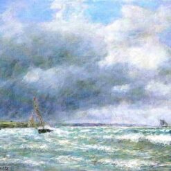 The Stranded Boat by Eugene Boudin – 1889 Impressionist Marina Oil Painting, Custom Art from Dafen Oil Painting Village Studio