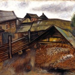 Reproduction of Marc Chagall’s The Street in Vitebsk – Hand-Painted Oil on Canvas by Da Fen Oil Painting Village Studio