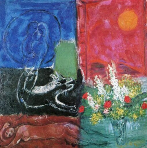 Marc Chagall The Sun of Poros – 1968 Surrealism Oil Painting, Private Collection