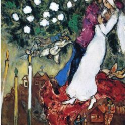 Marc Chagall The Three Candles – 1938-1940 Naïve Art (Primitivism) Oil on Canvas, Private Collection