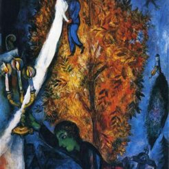 Marc Chagall The Tree of Life – 1948 Surrealism Oil on Canvas, Symbolic Painting