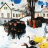 Custom Oil Painting Inspired by Edvard Munch's The Village Street – Hand-Painted Reproduction from DaFen Village Studio | Expressionist Art for Home and Office Décor