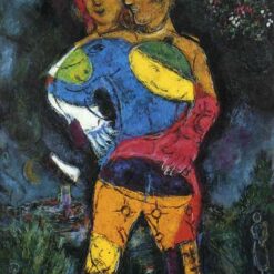 Marc Chagall The Walk – 1973 Naïve Art Oil on Canvas Genre Painting, Private Collection