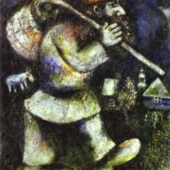Marc Chagall The Wandering Jew – Cubism Literary Painting, Oil on Canvas