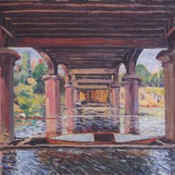 Under the Bridge at Hampton Court by Alfred Sisley – 1874 Impressionist Landscape Oil Painting, Custom Art from Dafen Village Studio