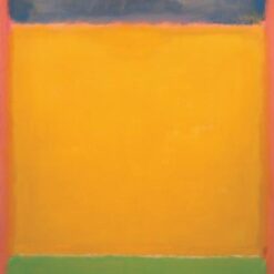 Color Field Painting Inspired by Mark Rothko - United (Blue, Yellow, Green on Red), 1954 - Da Fen Village Studio Abstract Oil Art for Modern Home & Office Décor