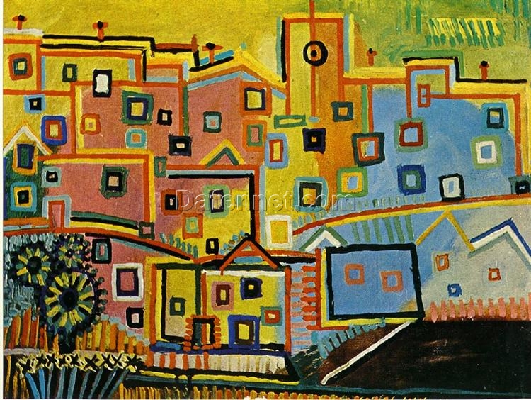 Untitled by Pablo Picasso – 1937 Expressionist Cityscape Oil Painting, Custom Art from Dafen Village Studio