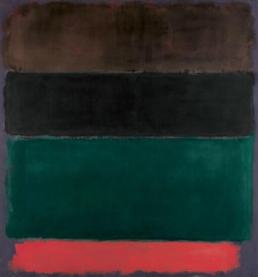 Peinture « Color Field » inspirée de Mark Rothko – Sans titre (rouge-marron, noir, vert, rouge), 1962 – Atelier du village de Da Fen : peinture à l'huile abstraite pour la décoration moderne de la maison et du bureau