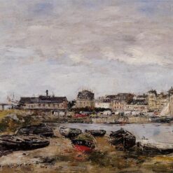 View of the Port, Trouville by Eugene Boudin – 1896 Impressionist Cityscape Oil Painting, Custom Art from Dafen Oil Painting Village Studio