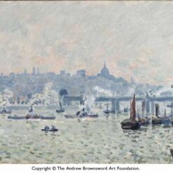 View of the Thames Charing Cross Bridge by Alfred Sisley – 1874 Impressionist Landscape Oil Painting, Custom Art from Dafen Village Studio