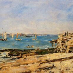 Villerville, the Shore by Eugene Boudin – 1896 Impressionist Landscape Oil Painting, Custom Art from Dafen Oil Painting Village Studio