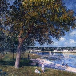 Walnut Tree in a Thomery Field by Alfred Sisley – 1880 Impressionist Landscape Oil Painting, Custom Art from Dafen Oil Painting Village Studio