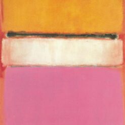 Color Field Painting Inspired by Mark Rothko - White Center (Yellow, Pink and Lavender on Rose), 1950 - Da Fen Village Studio Abstract Oil Art for Modern Home & Office Décor