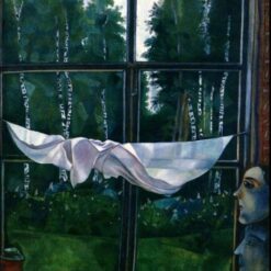 Hand-Painted Oil Painting Inspired by Marc Chagall’s 'Window in the Country' – High-Quality Reproduction by Da Fen Oil Painting Village Studio