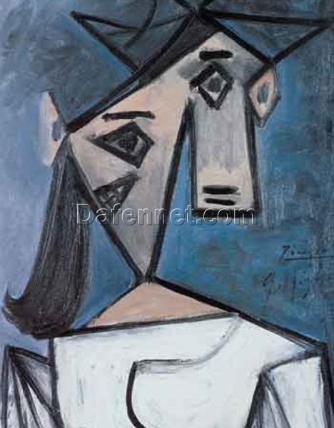 Woman’s Head by Pablo Picasso – 1934 Cubism and Surrealism Portrait Oil Painting, Custom Art from Dafen Village Studio
