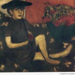 Hand-Painted Oil Painting Inspired by Marc Chagall’s 'Young Girl on a Sofa (Mariaska)' – High-Quality Reproduction by Da Fen Oil Painting Village Studio