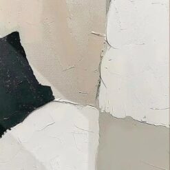 Custom Large Brown Abstract Oil Painting on Canvas - Black and White Hand-Painted Wall Art for Modern Home and Hotel Wall Decoration | Dafen Oil Painting Village Studio