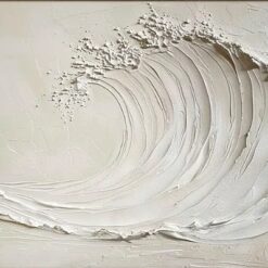 Custom Beige Abstract Wave Minimalist Oil Painting - Beige Textured Modern Art for Contemporary Living Room and Hotel Decoration | Dafen Oil Painting Village Studio