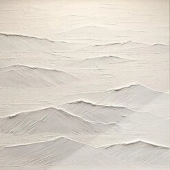 Custom Large Grey and White Abstract Painting - Minimalist Wall Art with White Textured Design for Living Room and Hotel Decoration | Dafen Oil Painting Village Studio