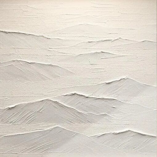 Pintura Abstracta Grande Gris y Blanca Personalizada - Arte de Pared Minimalista con Diseño de Textura Blanca para Decoración de Salón y Hotel | Dafen Oil Painting Village Studio