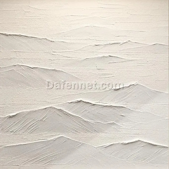 Custom Large Grey and White Abstract Painting – Minimalist Wall Art with White Textured Design for Living Room and Hotel Decoration | Dafen Oil Painting Village Studio