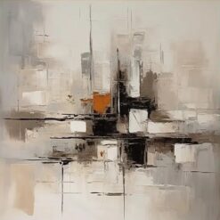 Custom Large Multicolor Abstract Canvas Oil Painting - Hand-Painted Brown and Grey Wall Art for Neutral Living Room and Hotel Decoration | Dafen Oil Painting Village Studio