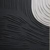 Custom Large Black Abstract Oil Painting on Canvas - Wabi-Sabi Wall Art with White Textured Wall Design for Modern Living Room and Hotel Decoration | Dafen Oil Painting Village Studio