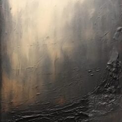 Custom Original Black Abstract Painting - Brown Minimalist Wall Art with Black Textured Design for Neutral Home and Hotel Decoration | Dafen Oil Painting Village Studio