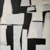 Custom Large Beige and Black Minimalist Wall Art - Wabi-Sabi Neutral Wall Design with Beige Textured Painting and Black Minimalist Art for Modern Home and Hotel Decoration | Dafen Oil Painting Village Studio