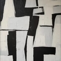 Custom Large Beige and Black Minimalist Wall Art - Wabi-Sabi Neutral Wall Design with Beige Textured Painting and Black Minimalist Art for Modern Home and Hotel Decoration | Dafen Oil Painting Village Studio
