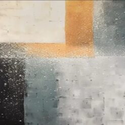 Custom Black and Grey Textured Wall Art - Cyan and Beige Minimalist Painting with Wabi-Sabi Design and Orange Hand-Painted Art for Neutral Wall Decoration | Dafen Oil Painting Village Studio