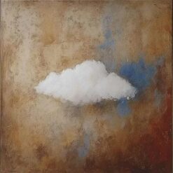 Custom Large Brown Cloud Wall Art - Rust Brown Abstract Canvas Oil Painting, Vintage Cloud Art for Neutral Landscape Decor, Modern Home and Hotel Decoration | Dafen Oil Painting Village Studio