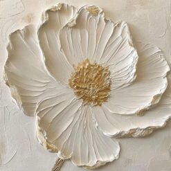 Custom Neutral Beige Floral Wall Art - Original Heavy Texture Abstract Flower Painting on Canvas for Contemporary Home and Hotel Wall Decoration | Dafen Oil Painting Village Studio
